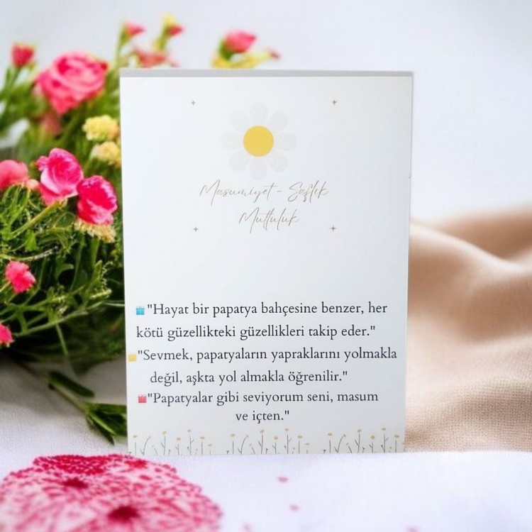 Masumiyet - Saflık - Mutluluk Temalı Takı Kartı - Poşet ile Birlikte Masumiyet - Saflık - Mutluluk Temalı Takı Kartı - Poşet ile Birlikte