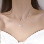 Çift Katlı Kelebek Tasarım Çelik Kolye | Kararmaz Gümüş Kaplama Toptan Kadın Kolye Modeli Çift Katlı Kelebek Tasarım Çelik Kolye | Kararmaz Gümüş Kaplama Toptan Kadın Kolye Modeli