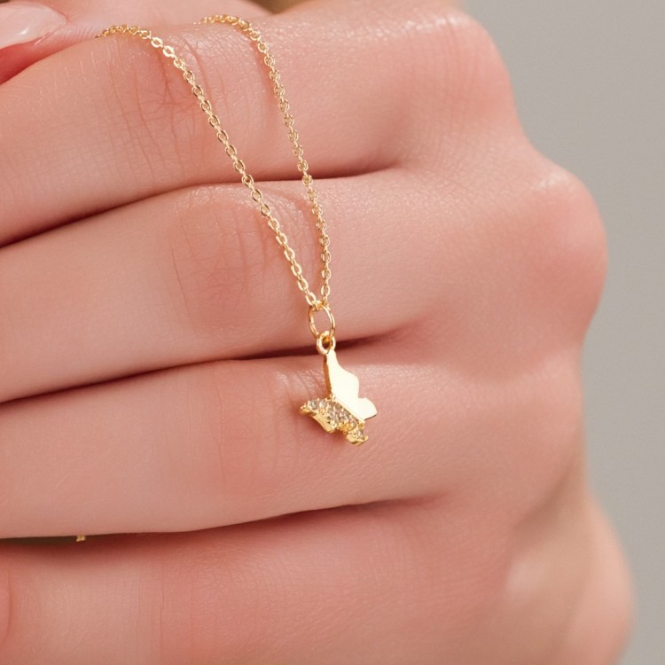 Toptan Çelik Kolye | Minimal Kelebek Tasarım Kadın Çelik Kolye, Kararmaz Gold Renk Toptan Çelik Kolye | Minimal Kelebek Tasarım Kadın Çelik Kolye, Kararmaz Gold Renk