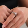 Çift Sıra Taşlı Gümüş Kaplama Çelik Tek Taş Yüzük | Toptan Şık Kadın Yüzük | 8 Numara, 19 mm İç Çaplı Çift Sıra Taşlı Gümüş Kaplama Çelik Tek Taş Yüzük | Toptan Şık Kadın Yüzük | 8 Numara, 19 mm İç Çaplı
