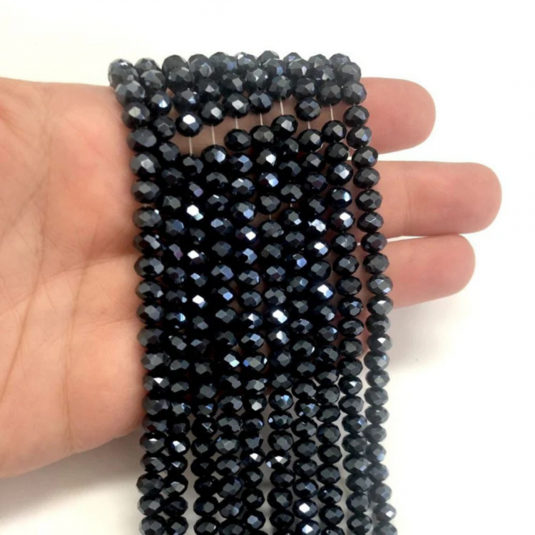 Kristal Boncuk 6 mm Parlak Siyah ( Antrasit ) Renk Kristal Boncuk 6 mm Parlak Siyah ( Antrasit ) Renk