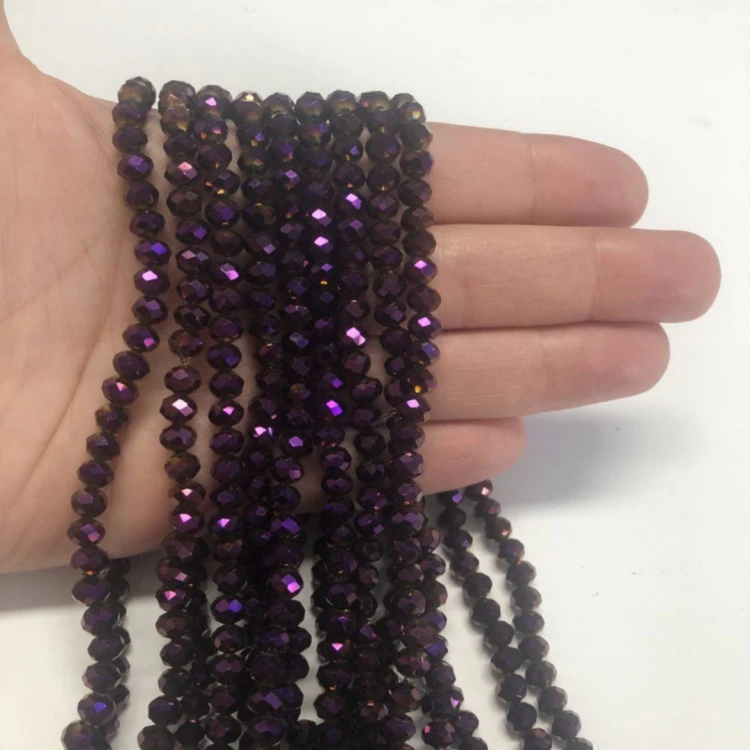 Kristal Boncuk 6 mm Mor Renk
