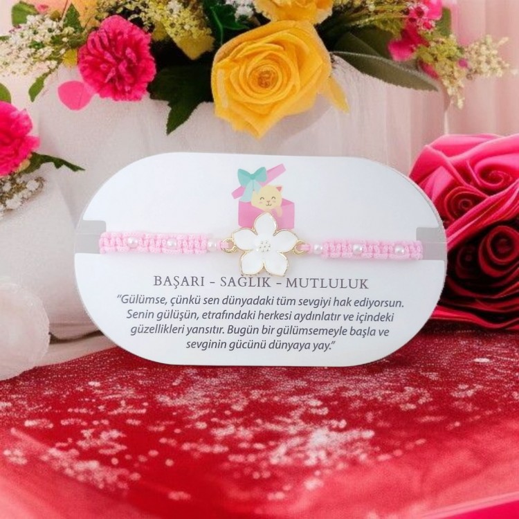 İncili Pembe Renkli Toptan Makrome Örgü Bileklik İncili Pembe Renkli Toptan Makrome Örgü Bileklik