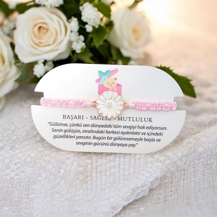 Pembe Renkli İncili Makrome Bileklik - Ayarlanabilir Toptan Takı Pembe Renkli İncili Makrome Bileklik - Ayarlanabilir Toptan Takı