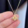 Kalpli Kuş Toptan Bijuteri Kolye, Kararmaz Gold Kaplama Kalpli Kuş Toptan Bijuteri Kolye, Kararmaz Gold Kaplama
