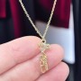Atatürk İmza Kolye | Zirkon Taşlı Gold Kaplama Toptan Bijuteri Kolye
