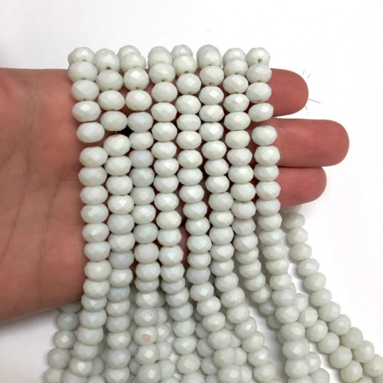 Kristal Boncuk 8 mm Gri Renk