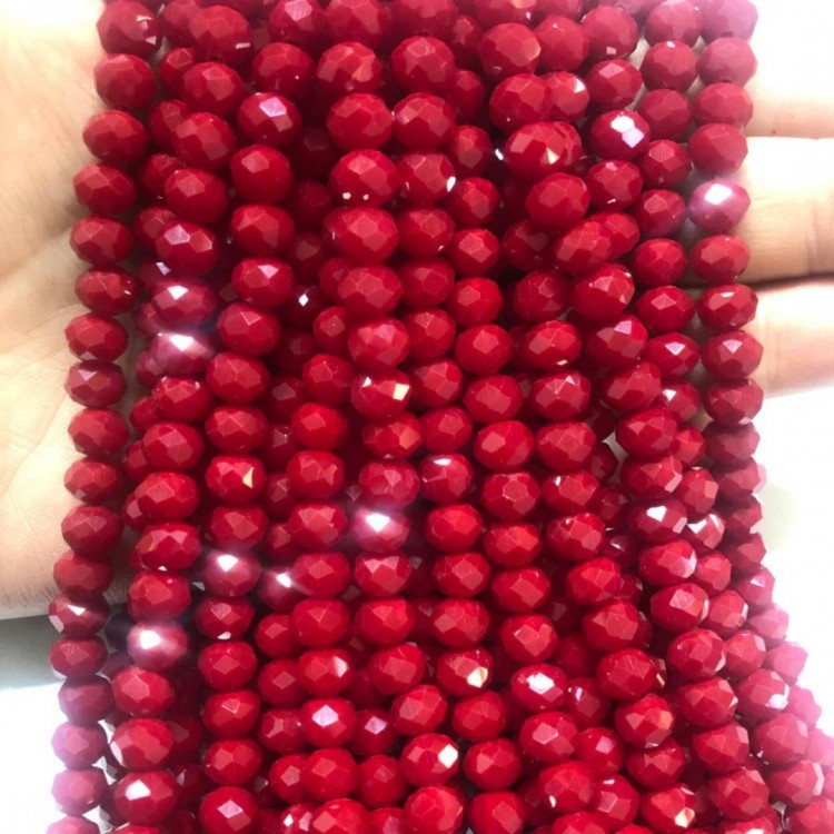 Kırmızı Kristal Boncuk 8 mm