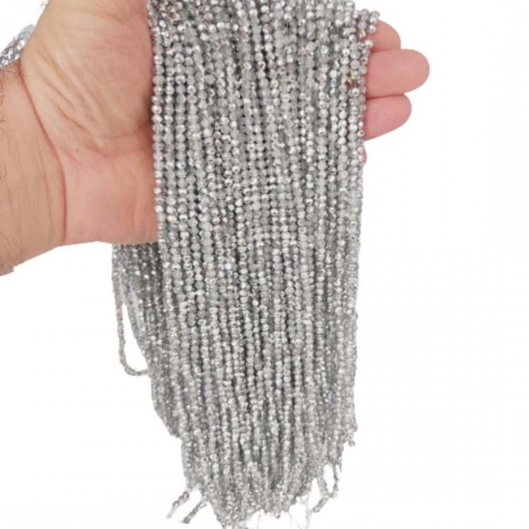 Gümüş Renk 4mm Kristal Boncuk Gümüş Renk 4mm Kristal Boncuk