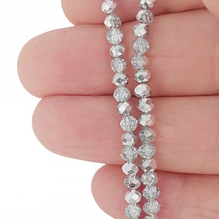 Gümüş Renk 4mm Kristal Boncuk Gümüş Renk 4mm Kristal Boncuk